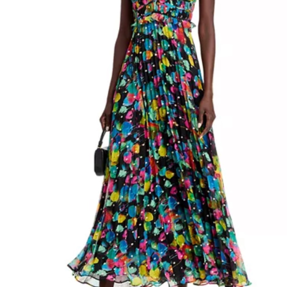 ISO!!!!!Aqua x Karen Rosenthal Black Floral Multicolor Maxi Dress in size Med